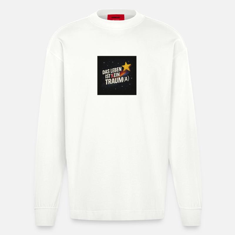 Trauma in a Nutshell - Heavyweight Oversized Organic Langarmshirt Made in EU - OFF WHITE