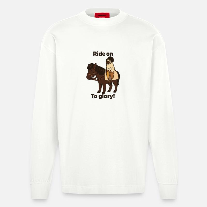 Fahren Sie weiter zum Ruhm - Heavyweight Oversized Organic Langarmshirt Made in EU - OFF WHITE