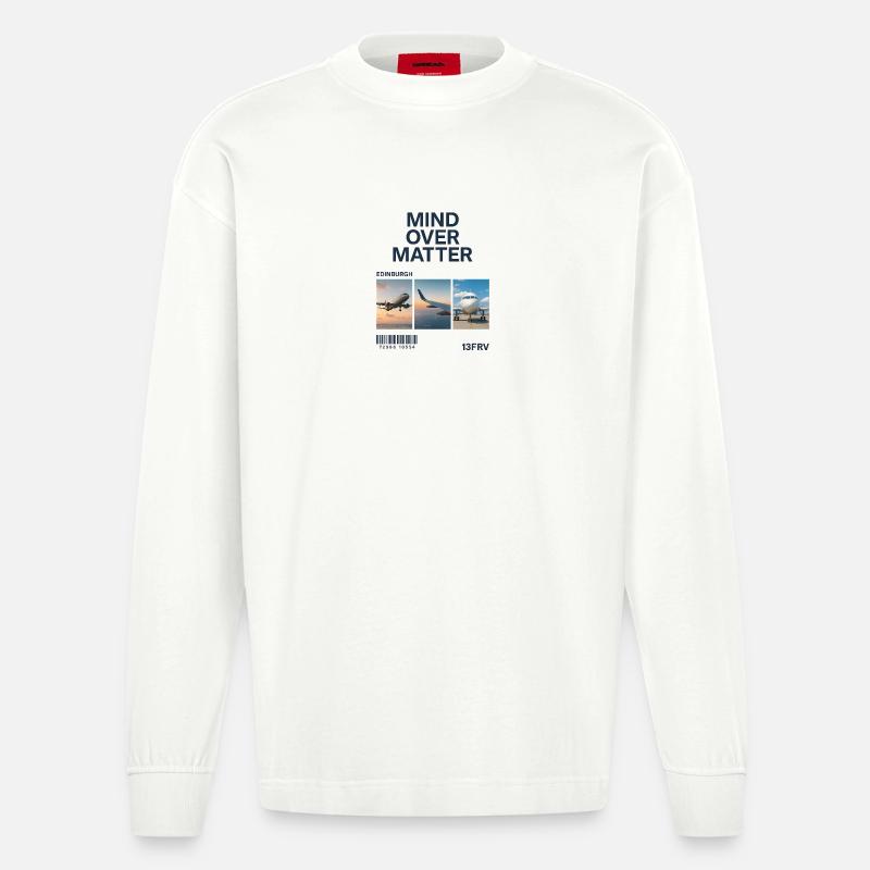 Mind Over Matter: Edinburgh Triptychon - Heavyweight Oversized Organic Langarmshirt Made in EU - OFF WHITE
