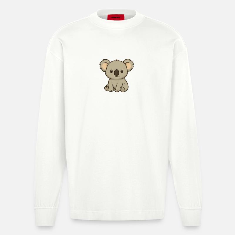 Koala - Heavyweight Oversized Organic Langarmshirt Made in EU - OFF WHITE