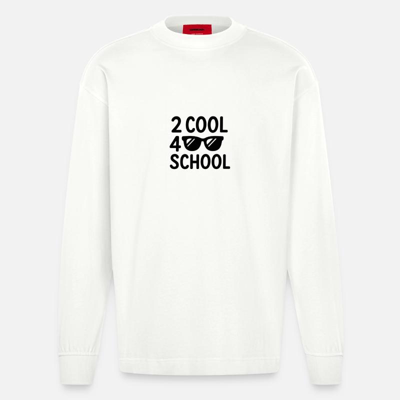 2 cool 4 Schule - Heavyweight Oversized Organic Langarmshirt Made in EU - OFF WHITE