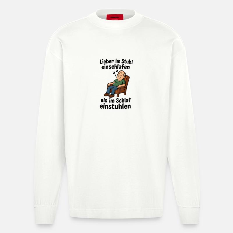 Stuhl einschlafen einstuhlen - Heavyweight Oversized Organic Langarmshirt Made in EU - OFF WHITE