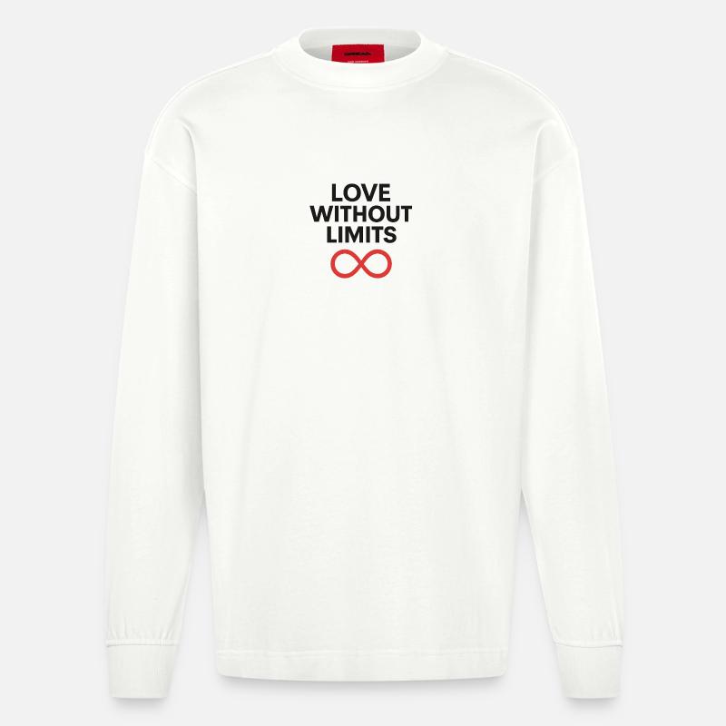 Liebe ohne Grenzen Infinity Design - Heavyweight Oversized Organic Langarmshirt Made in EU - OFF WHITE