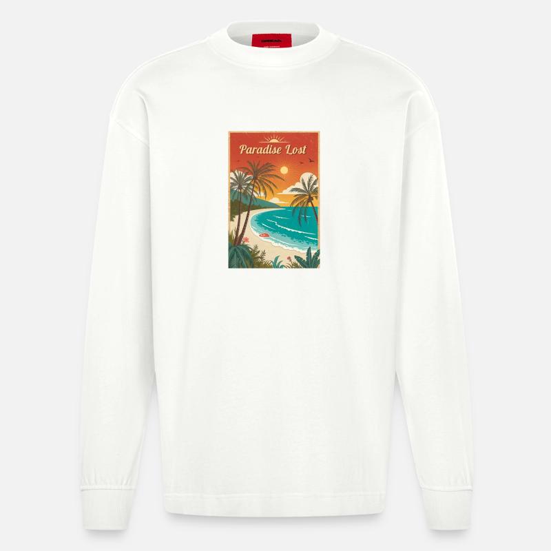  Where Dreams Meet Reality - Heavyweight Oversized Organic Langarmshirt Made in EU - OFF WHITE