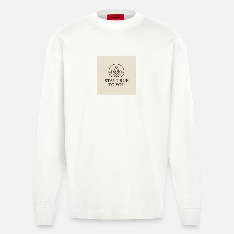 Pleine conscience et équilibre intérieur - Manches longues bio épais oversize fabriqué en UE - OFF WHITE