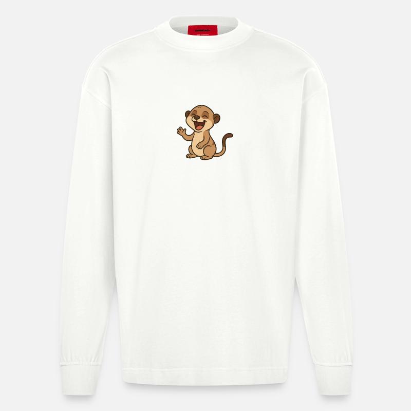 lachendes_Erdmaennchen - Heavyweight Oversized Organic Langarmshirt Made in EU - OFF WHITE