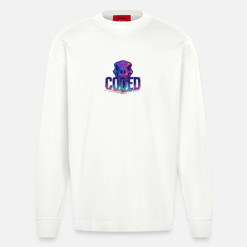 Coded_Dinoarmy - Manches longues bio épais oversize fabriqué en UE - OFF WHITE