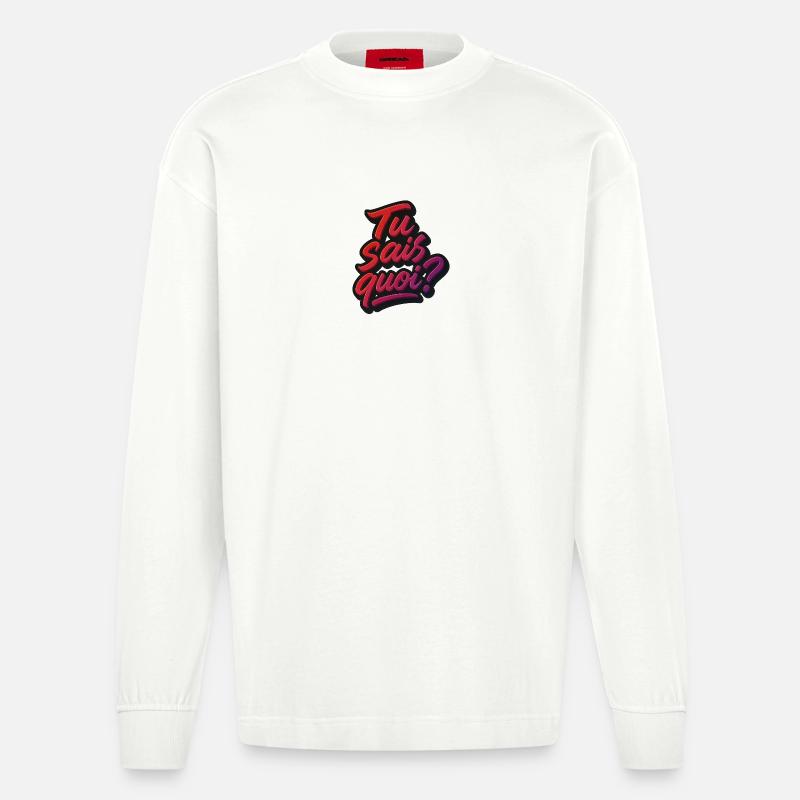 Weißt du was? - Heavyweight Oversized Organic Langarmshirt Made in EU - OFF WHITE
