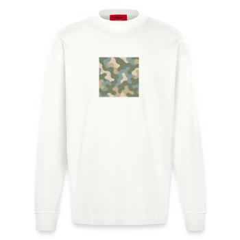 Hoodie camouflage moderne - Manches longues bio épais oversize fabriqué en UE - OFF WHITE - Devant