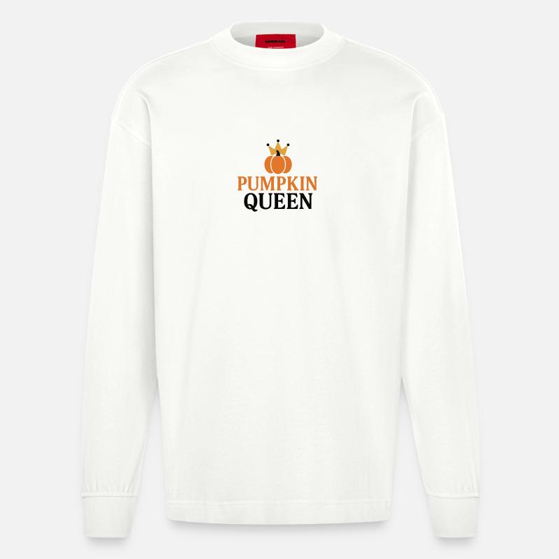 Conception de reines de citrouilles - Manches longues bio épais oversize fabriqué en UE - OFF WHITE