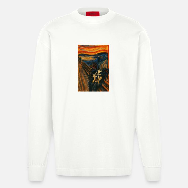 Der Schrei Papillon Jesko - Heavyweight Oversized Organic Langarmshirt Made in EU - OFF WHITE