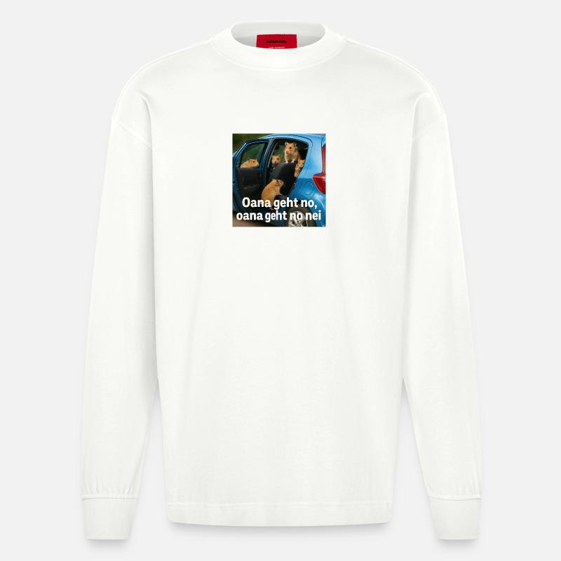 Hamsterabenteuer_im_blauen_Auto - Heavyweight Oversized Organic Langarmshirt Made in EU - OFF WHITE