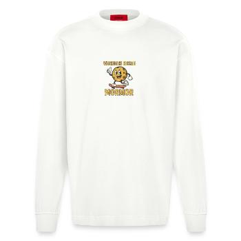 The World's Best Grandma Skater Cookie - Heavyweight Oversized Organic Longsleeve Shirt Made in EU - OFF WHITE - Front