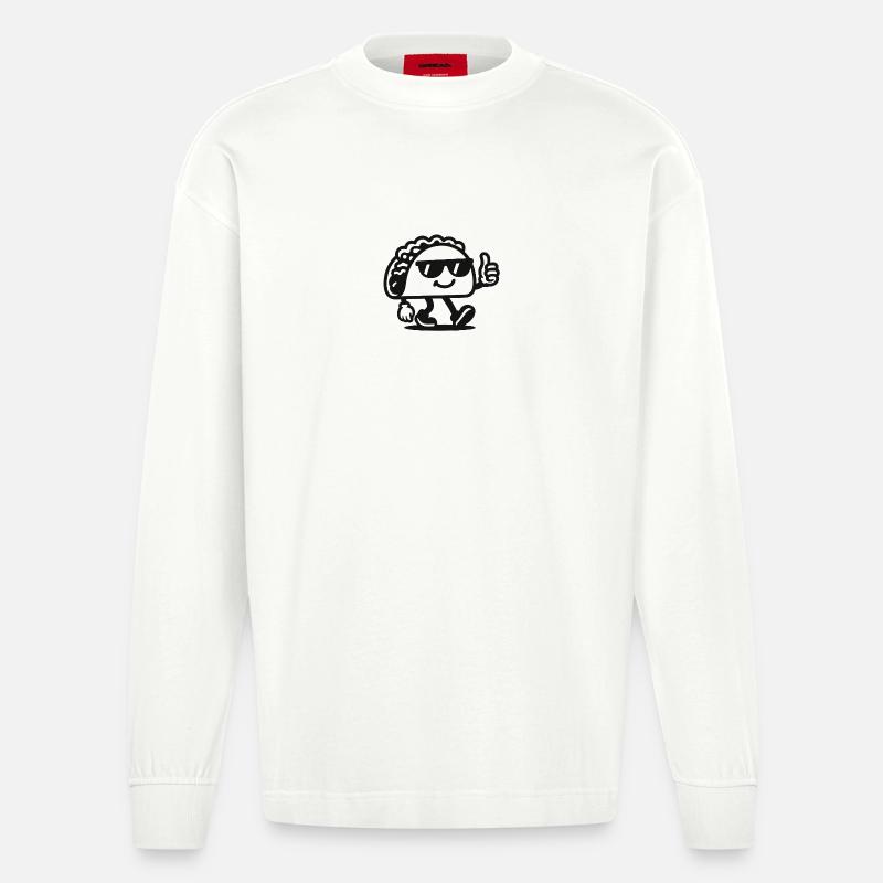 Sonnenbrillen Taco Mascot - Heavyweight Oversized Organic Langarmshirt Made in EU - OFF WHITE