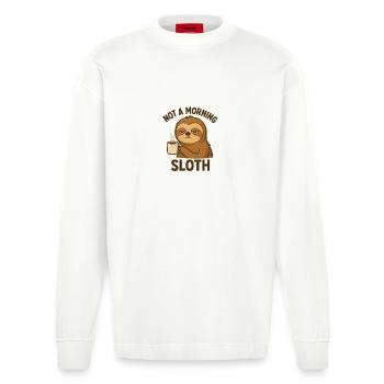 Pas un paresseux matinal - Manches longues bio épais oversize fabriqué en UE - OFF WHITE - Devant