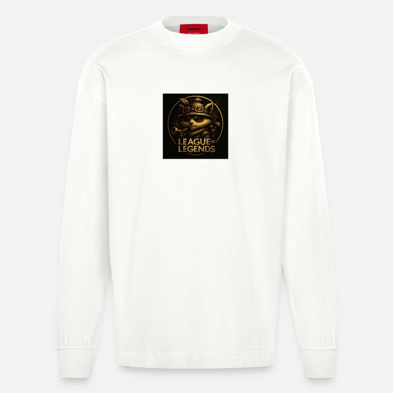 Teemo in Gold - Heavyweight Oversized Organic Langarmshirt Made in EU - OFF WHITE