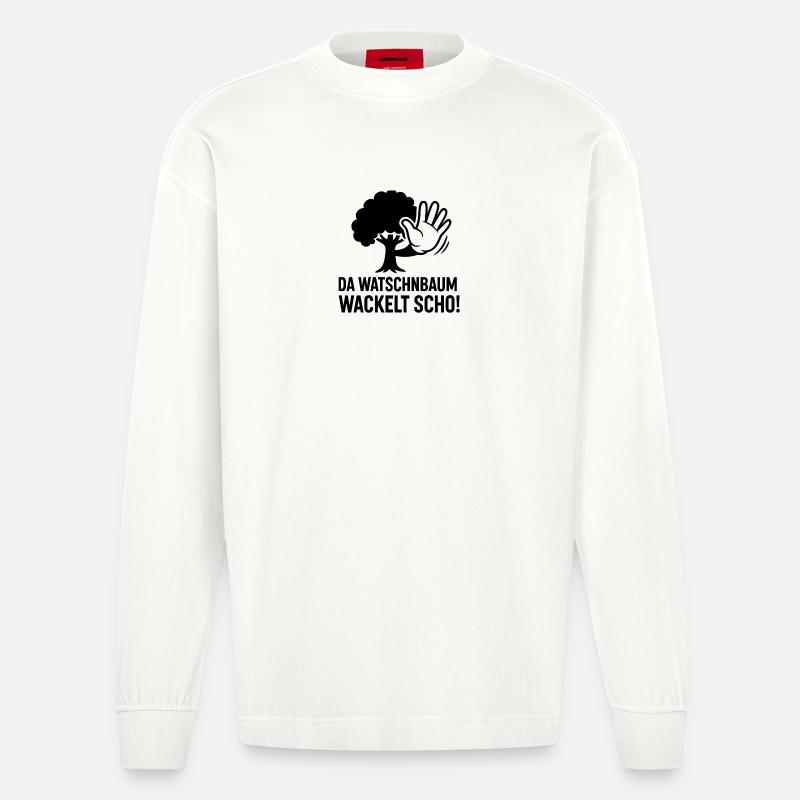 Watschnbaum Wackelt Scho - Heavyweight Oversized Organic Langarmshirt Made in EU - OFF WHITE