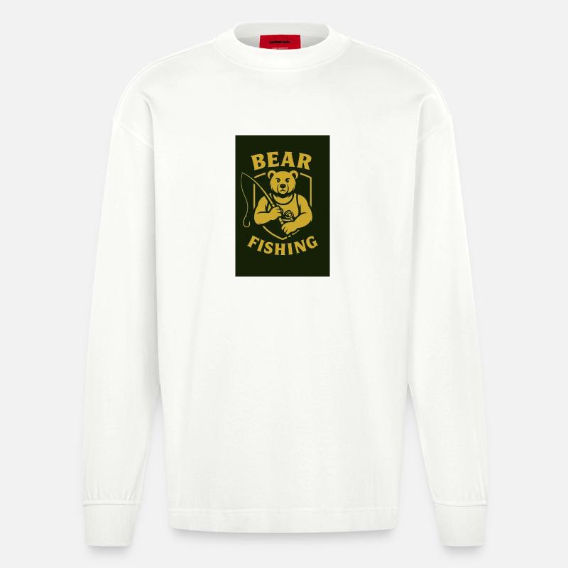 5 BEARS – Angler Edition - Heavyweight Oversized Organic Langarmshirt Made in EU - OFF WHITE