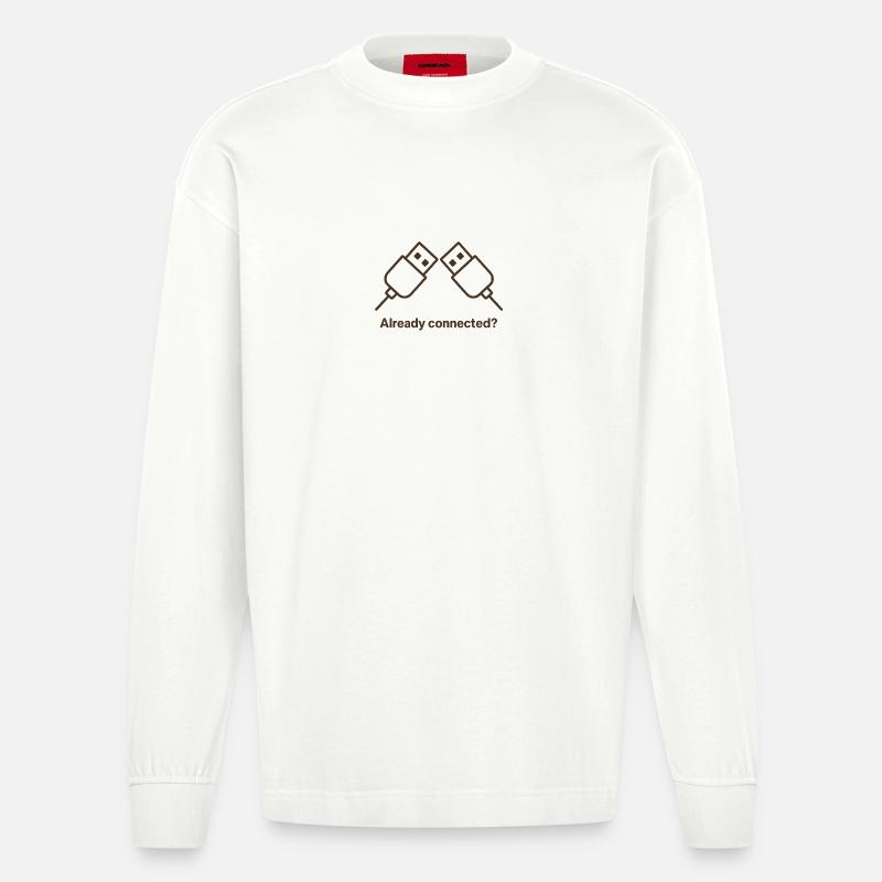 Déjà connecté - Manches longues bio épais oversize fabriqué en UE - OFF WHITE