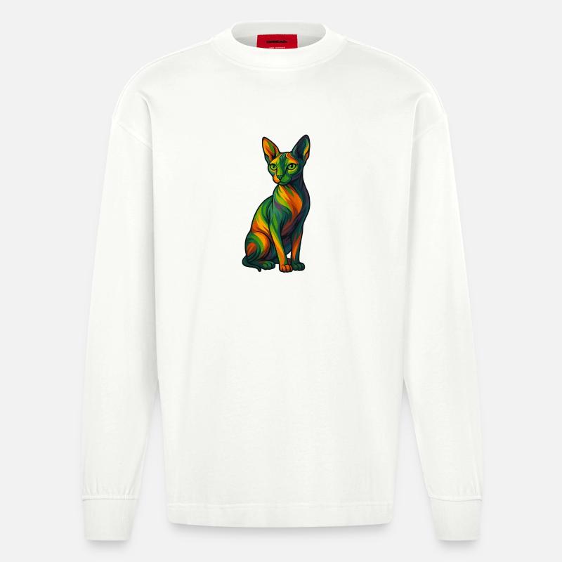Sphynx - Heavyweight Oversized Organic Langarmshirt Made in EU - OFF WHITE