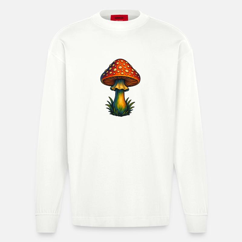 Fliegenpilz - Heavyweight Oversized Organic Langarmshirt Made in EU - OFF WHITE