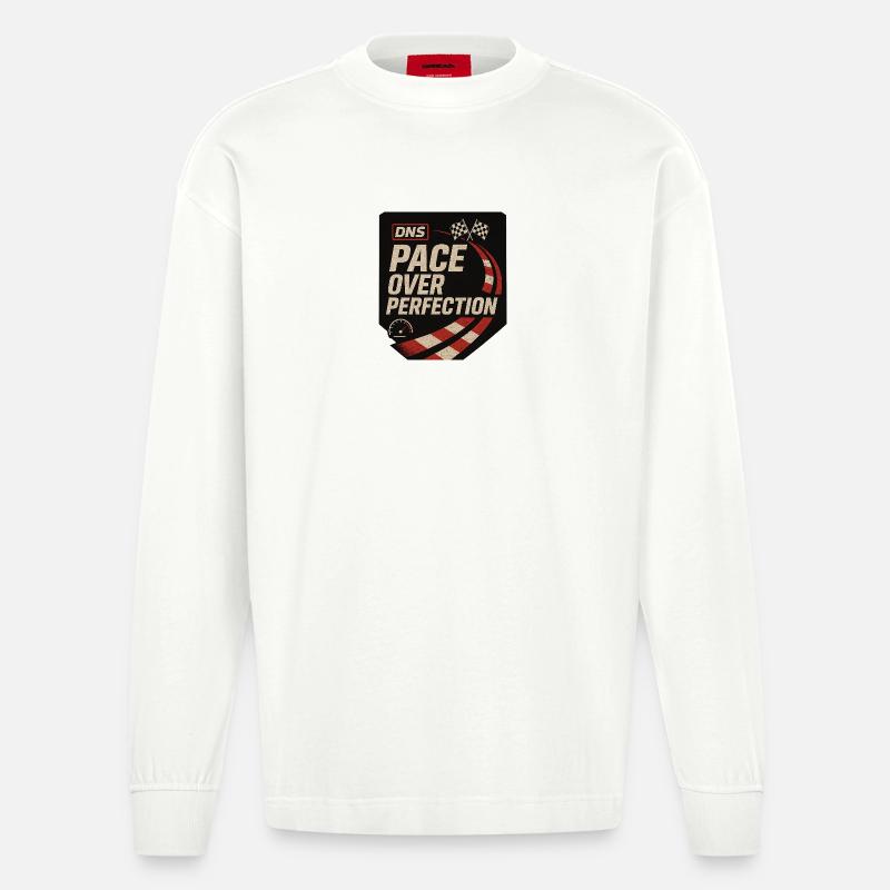 DNS Pace Over Perfection - Heavyweight Oversized Organic Langarmshirt Made in EU - OFF WHITE