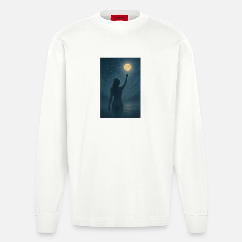 Touche de lune dans Night Dream - Manches longues bio épais oversize fabriqué en UE - OFF WHITE
