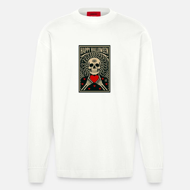 la_mort_vous_va_si_bien - Heavyweight Oversized Organic Langarmshirt Made in EU - OFF WHITE