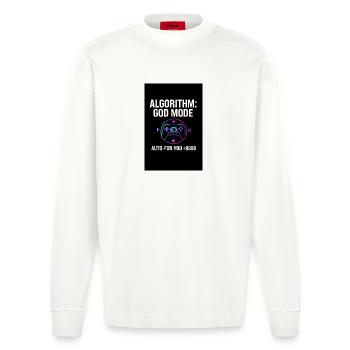 Algorithmus-Gott-Modus - Heavyweight Oversized Organic Langarmshirt Made in EU - OFF WHITE - Vorne