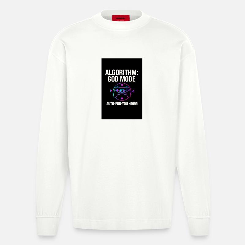 Algorithme Mode Dieu - Manches longues bio épais oversize fabriqué en UE - OFF WHITE