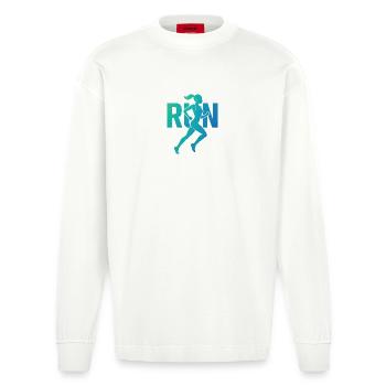 Schöne Sportlerin - Heavyweight Oversized Organic Langarmshirt Made in EU - OFF WHITE - Vorne