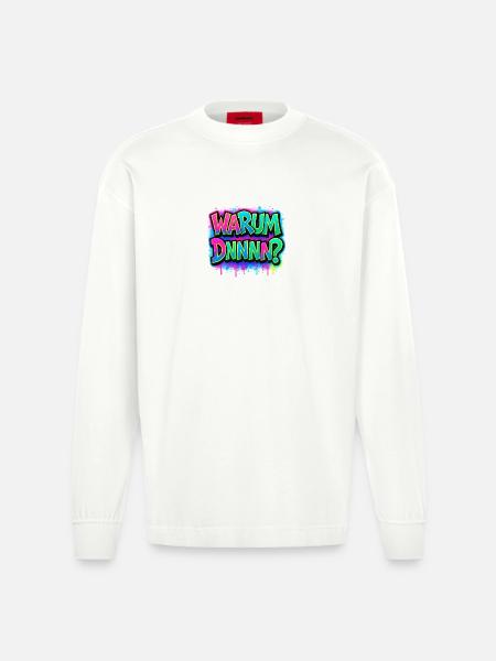 Why DNNN? Neon Graffiti - Heavyweight Oversized Organic Longsleeve Shirt Made in EU - OFF WHITE