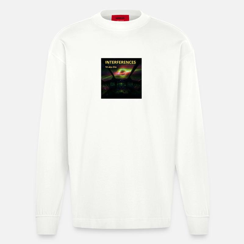 Nebula Cockpit Interference - Heavyweight Oversized Organic Longsleeve Shirt Made in EU - OFF WHITE