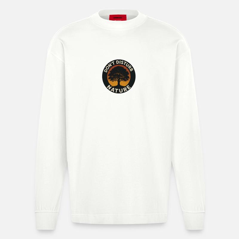 Don’t Disturb Nature – Tree Circle - Heavyweight Oversized Organic Langarmshirt Made in EU - OFF WHITE