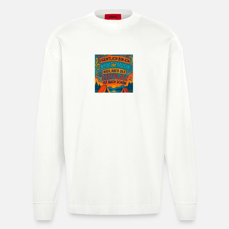 Mélodie du Temps d’Arrêt du Campement - Manches longues bio épais oversize fabriqué en UE - OFF WHITE