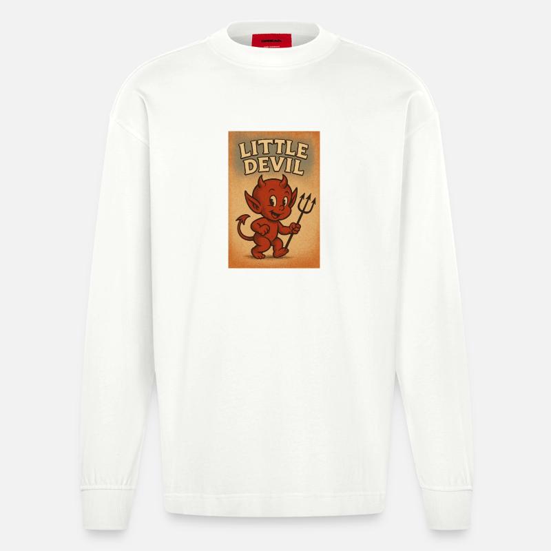 Kleiner Teufel - Heavyweight Oversized Organic Langarmshirt Made in EU - OFF WHITE