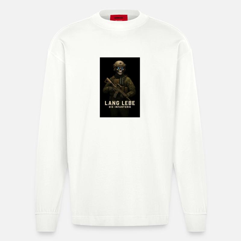 Vive le squelette d’infanterie - Manches longues bio épais oversize fabriqué en UE - OFF WHITE