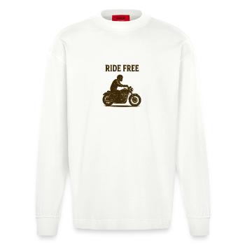 Silhouette moto sans conduite - Manches longues bio épais oversize fabriqué en UE - OFF WHITE - Devant