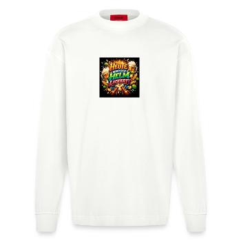 Today the helmet is painted - Heavyweight Oversized Organic Longsleeve Shirt Made in EU - OFF WHITE - Front