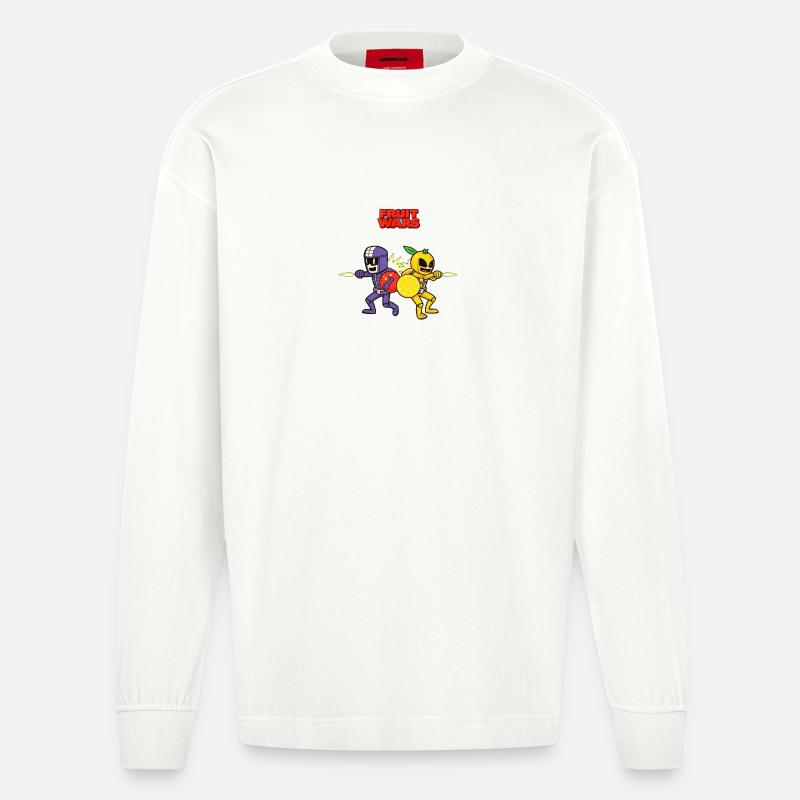 Fruit Wars Fruit Warrior - Heavyweight Oversized Organic Longsleeve Shirt Made in EU - OFF WHITE