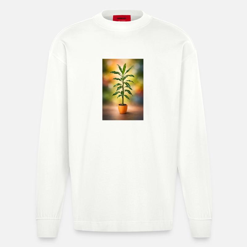 GrünerTopfbaum Eleganz - Heavyweight Oversized Organic Langarmshirt Made in EU - OFF WHITE