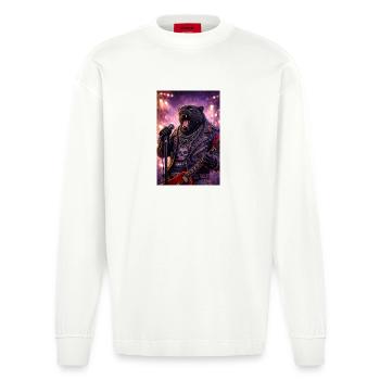 RockyZoo9 - Heavyweight Oversized Organic Longsleeve Shirt Made in EU - OFF WHITE - Front