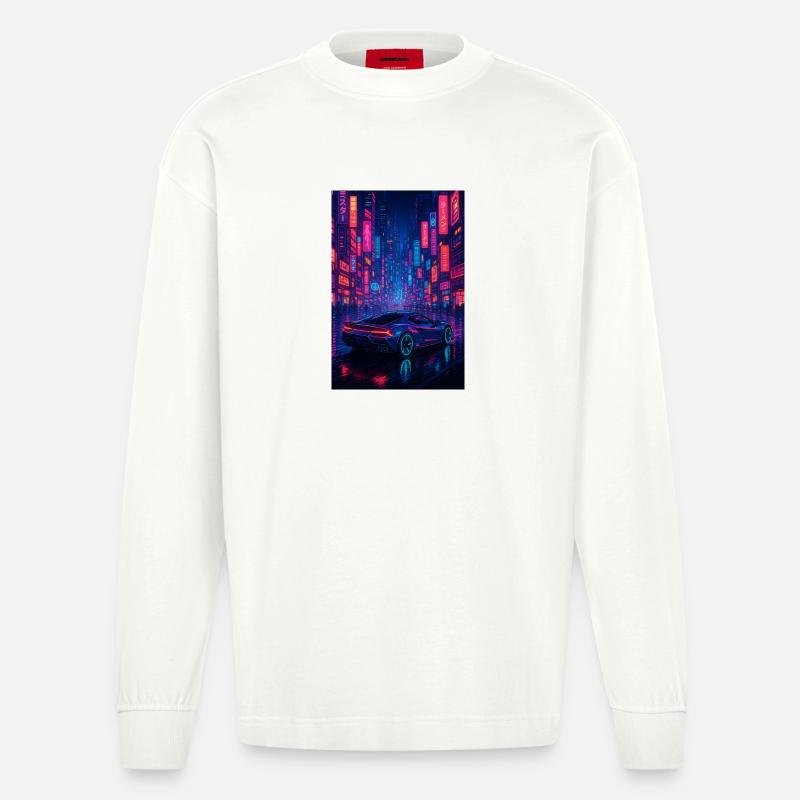 RockyZoo22 - Heavyweight Oversized Organic Langarmshirt Made in EU - OFF WHITE