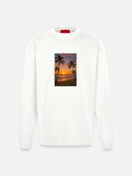 RockyZoo28 - Heavyweight Oversized Organic Longsleeve Shirt Made in EU - OFF WHITE