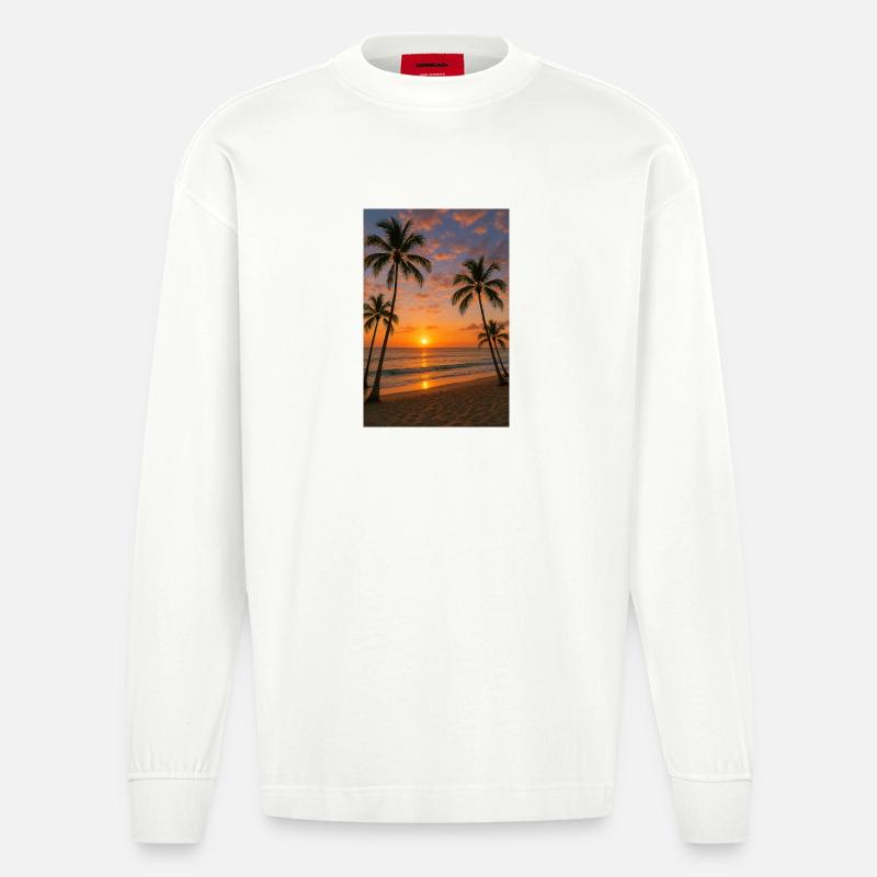 RockyZoo28 - Heavyweight Oversized Organic Langarmshirt Made in EU - OFF WHITE