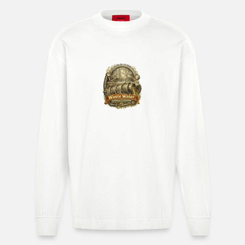 Technicien - Manches longues bio épais oversize fabriqué en UE - OFF WHITE