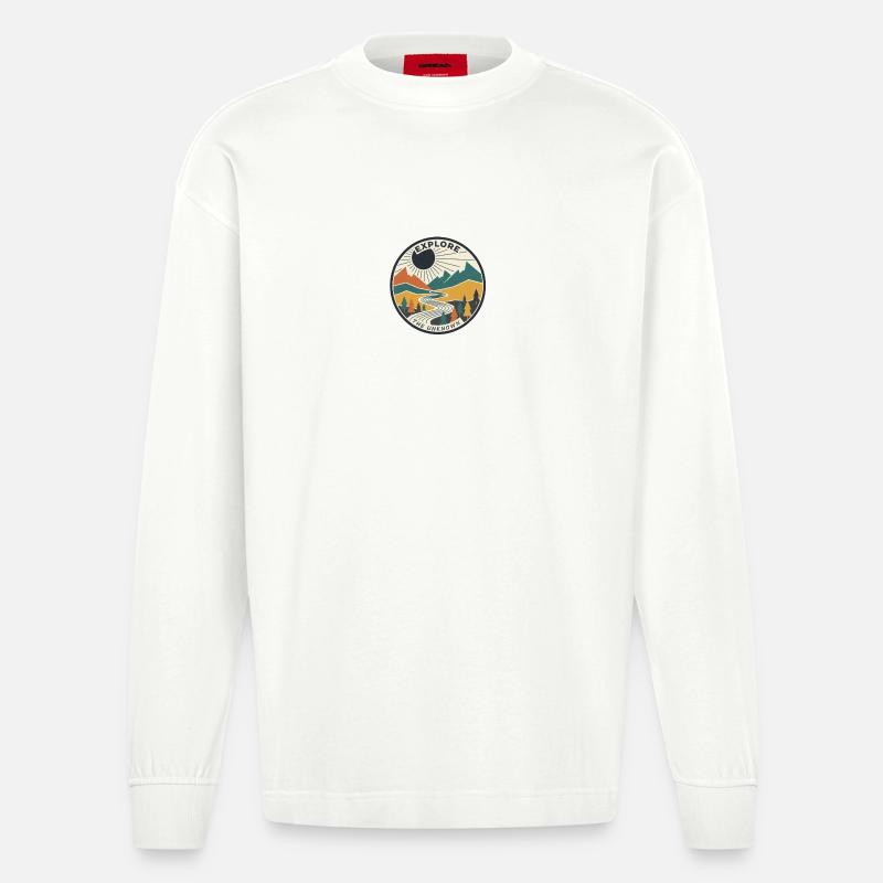 Expédition dans l’inconnu - Manches longues bio épais oversize fabriqué en UE - OFF WHITE
