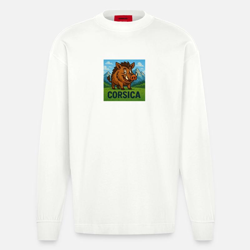 Cignale Corsu - Manches longues bio épais oversize fabriqué en UE - OFF WHITE