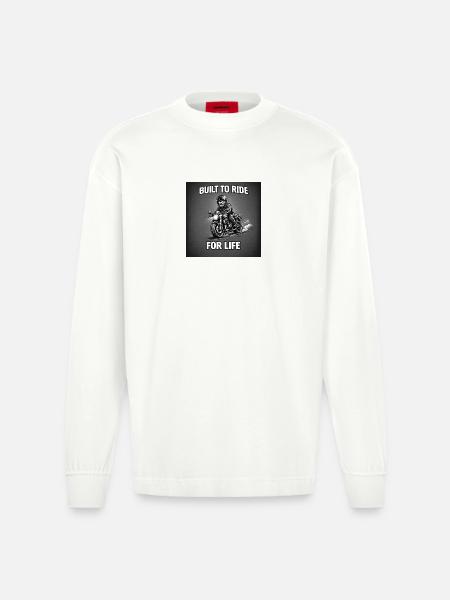 Built to ride for life - Heavyweight Oversized Organic Longsleeve Shirt Made in EU - OFF WHITE