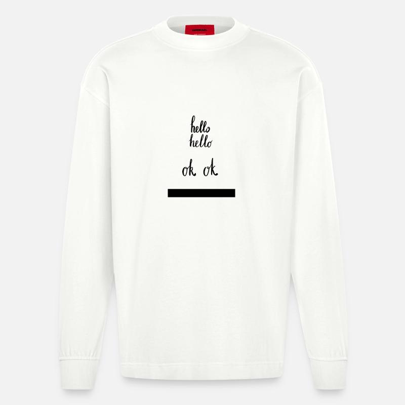 hello hello - Heavyweight Oversized Organic Langarmshirt Made in EU - OFF WHITE